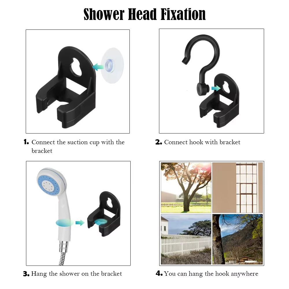 Portable Camping Shower Rechargeable Shower Head Bathing 3.7V Pump 4.9Ft for Outdoor Travel Hiking Beach Pet Cleaning Equipment